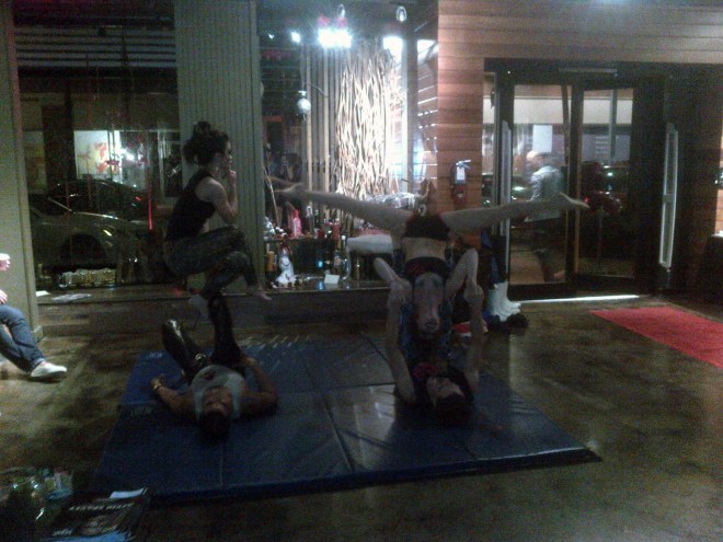 Yoga performers at the LIFF after-party. 