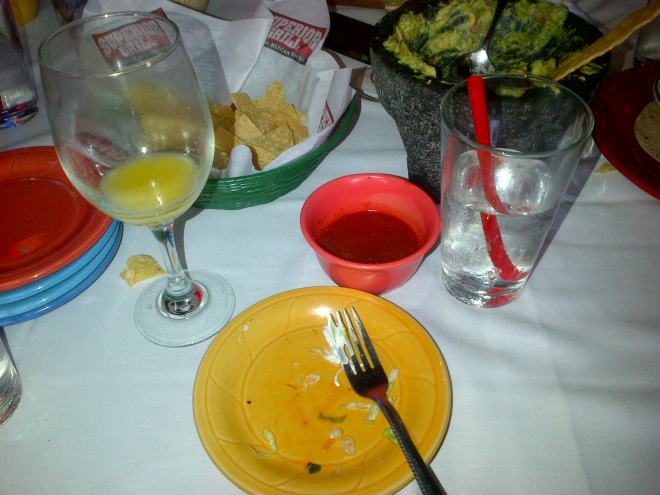 Mexican brunch remains.