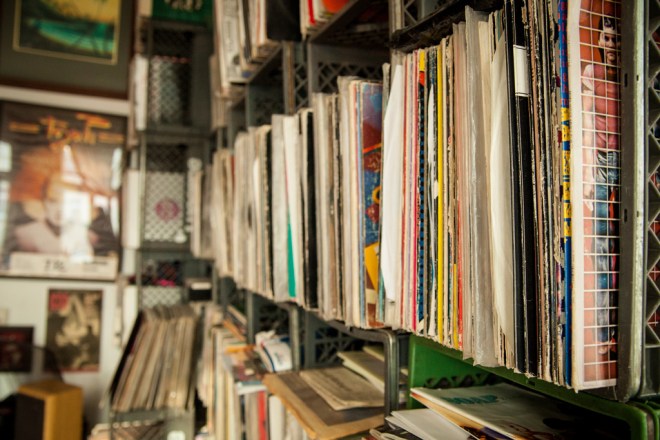 Impressive record collection. 