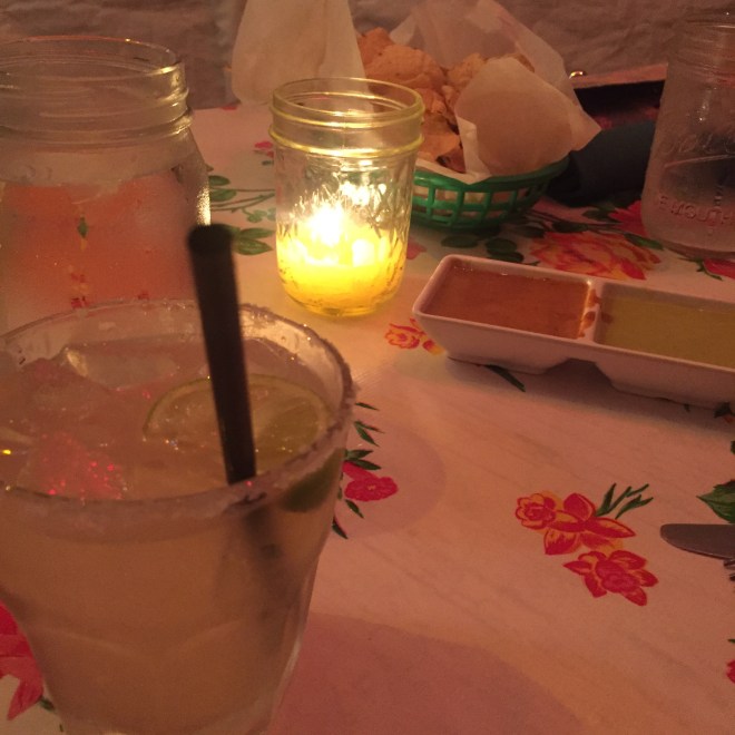 Margaritas and salsa at Licha's Cafe.
