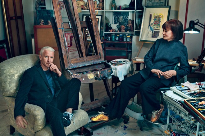 From Vogue: Anderson Cooper & his mom, Gloria Vanderbilt.