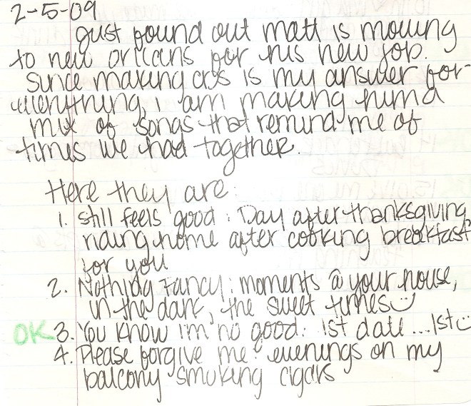 Nothing says love like a mixed CD.