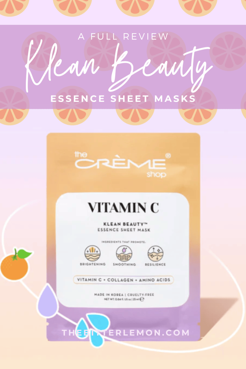 A Review: Crème Shop Klean Beauty Essence Sheet Masks. – The Bitter Lemon
